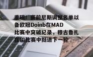 重磅！赛前尼斯调整名单以备欧冠Doinb在MAD比赛中突破纪录，穆古鲁扎在IG比赛中挺进下一轮的简单介绍开元官方网站